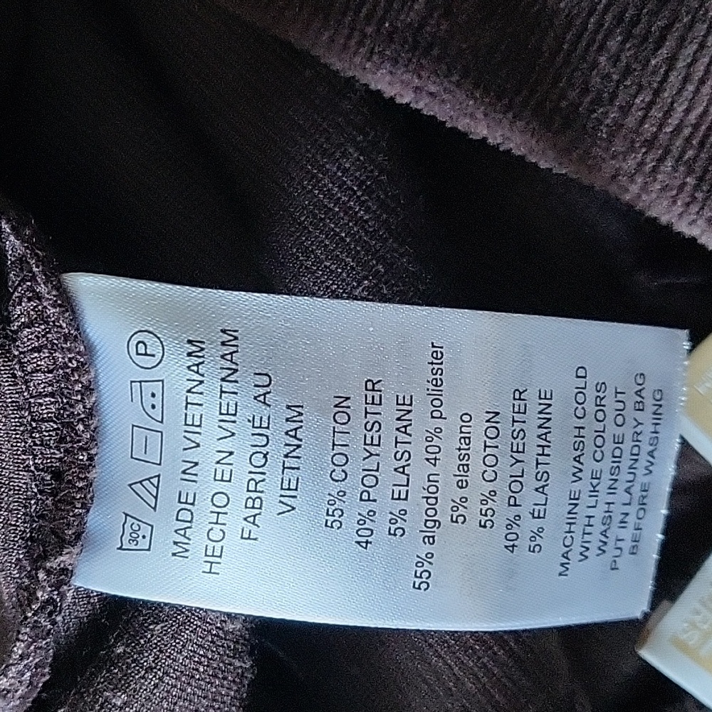 Michael Kors Women's corduroy leggings pull-on pants MK logo size M L XL gray - Picture 5 of 6